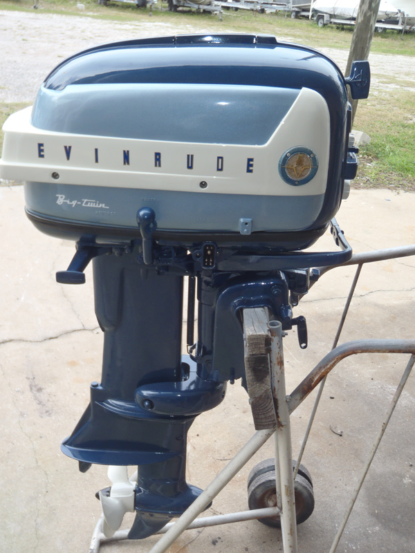1958 35 hp Evinrude Outboard Antique Boat Motor For Sale
