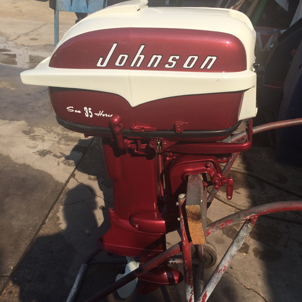 1957 35 hp johnson restored outboard boat motor for sale